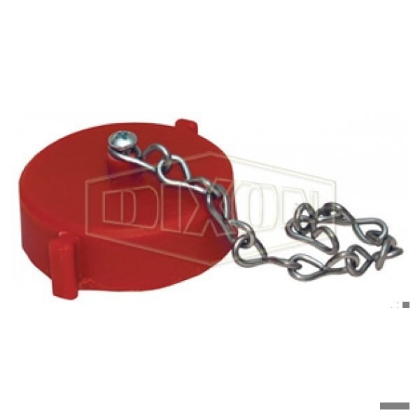 Fire Cap with Chain, 3 in, Female NST NH, Polycarbonate, Domestic